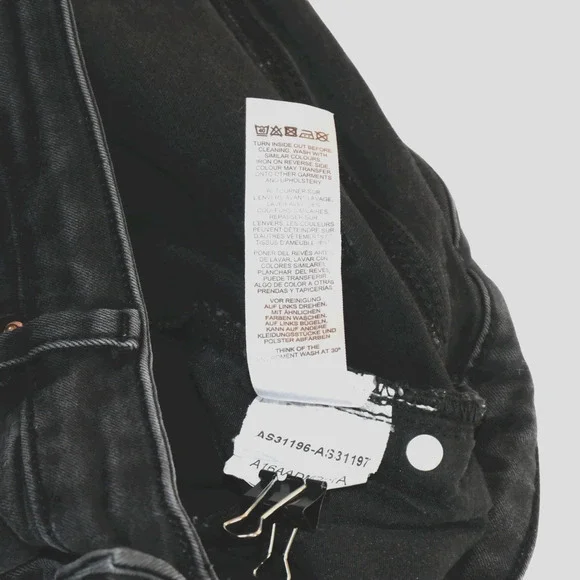 Asos Denim Black Jeans 30 x 24.5 High Rise Cropped Distressed Stretch Skinny - Picture 5 of 8